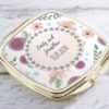 Personalized Gold Compact - Bridal Floral