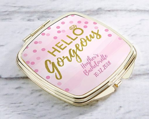 Personalized Gold Compact - Hello Gorgeous