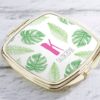 Personalized Gold Compact - Pineapples and Palms