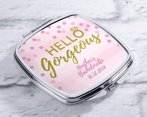 Personalized Silver Compact - Hello Gorgeous