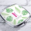 Personalized Silver Compact - Pineapples and Palms