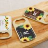 Personalized Gold Bottle Opener with Epoxy Dome - Sunflower