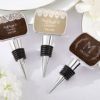 Personalized Bottle Stopper with Epoxy Dome - Rustic Charm Wedding