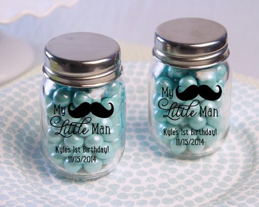 Personalized "Little Man" Printed Mini Mason Jar (Set of 12)