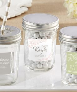 Personalized Glass Mason Jar - Kate's Rustic Baby Shower Collection (Set of 12)