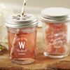 Personalized Printed Glass Mason Jar - Kate's Rustic Bridal Shower Collection (Set of 12)