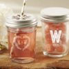 Personalized Printed Glass Mason Jar - Kate's Rustic Wedding Collection (Set of 12)