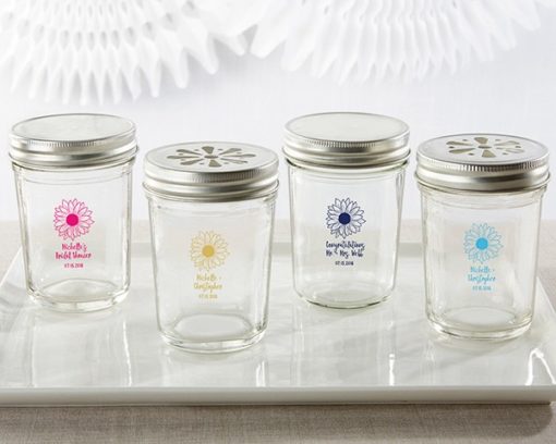 Personalized Glass Mason Jar - Sunflower (Set of 12)