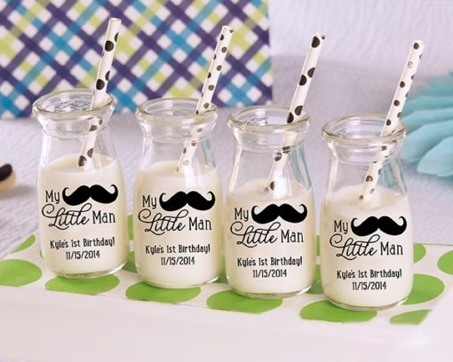 Personalized "My Little Man" Printed Milk Jar (Set of 12)