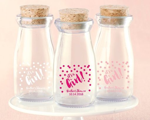 Personalized Printed Milk Jar - It's a Girl! (Set of 12)