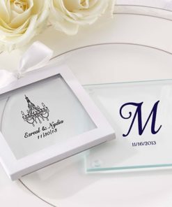 Personalized Glass Coasters - Wedding (Set of 12)