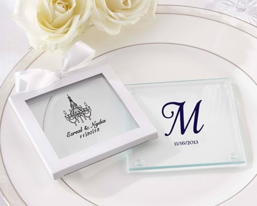 Personalized Glass Coasters - Wedding (Set of 12)