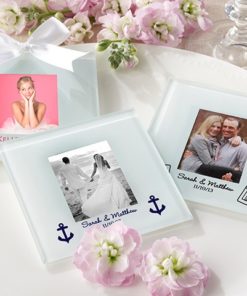 Personalized Frosted-Glass Photo Coaster - Wedding (Set of 12)