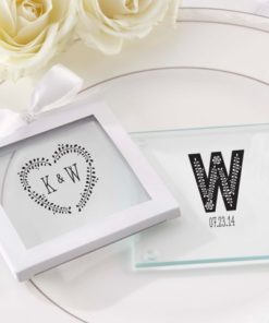 Personalized Glass Coasters- Kate's Rustic Wedding Collection (Set of 12)