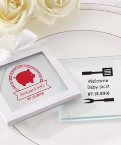 Personalized Glass Coaster - BBQ (Set of 12)