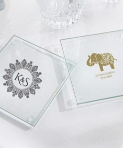Personalized Glass Coaster - Indian Jewel (Set of 12)