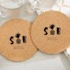 Personalized Round Cork Coasters - Pineapples and Palms (Set of 12)
