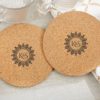 Personalized Round Cork Coasters - Indian Jewel (Set of 12)