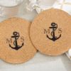 Personalized Round Cork Coasters - Nautical (Set of 12)