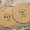 Personalized Round Cork Coasters - Vineyard (Set of 12)