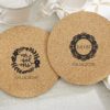 Personalized Round Cork Coasters - Romantic Garden (Set of 12)