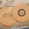 Personalized Round Cork Coasters - Rustic Charm Wedding (Set of 12)