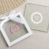 Personalized Glass Coasters - Rustic Charm Wedding (Set of 12)