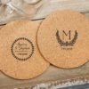 Personalized Round Cork Coasters - Botanical Garden (Set of 12)