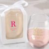 Personalized 9 oz. Stemless Wine Glass (White or Kraft Gift Box Available)
