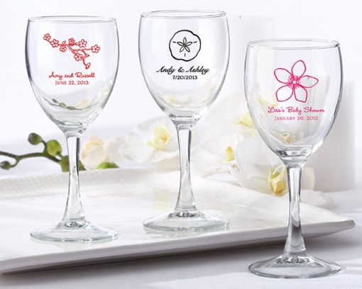 Personalized 8.5 oz. Wine Glass - Wedding