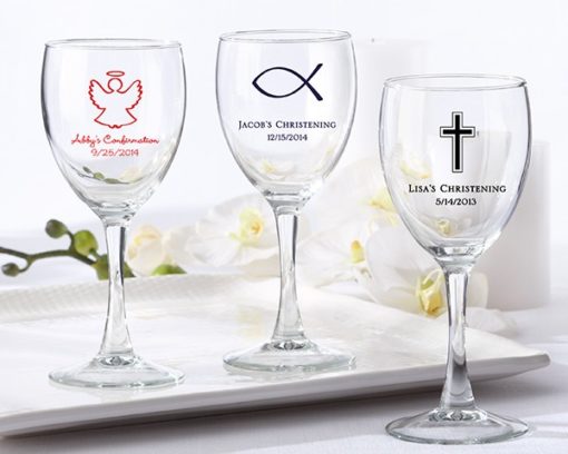 Personalized 8.5 oz. Wine Glass - Religious