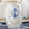 Personalized 9 oz. Stemless Wine Glass - Kate's Nautical Wedding Collection