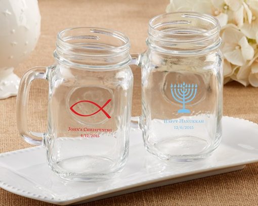 Personalized 16 oz. Mason Jar Mug - Religious