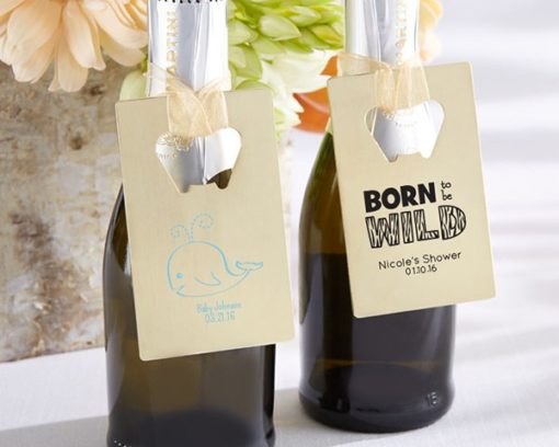 Personalized Gold Credit Card Bottle Opener - Baby Shower