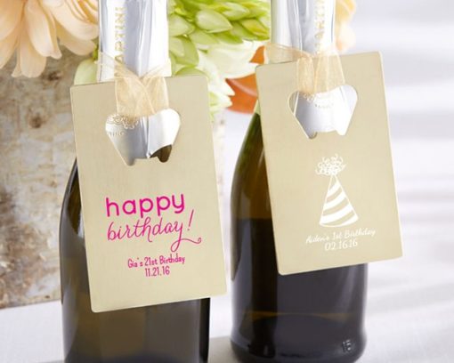 Personalized Gold Credit Card Bottle Opener - Birthday