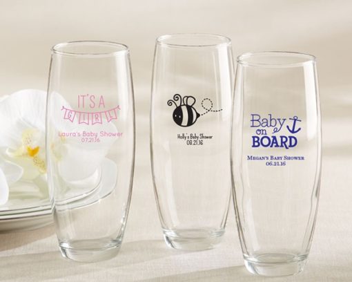 Personalized 9 oz. Stemless Champagne Glass - Baby Shower