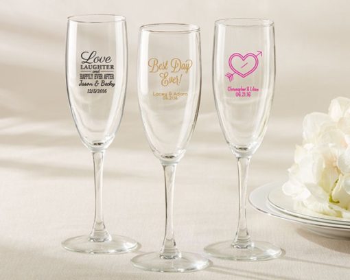 Personalized Champagne Flute - Wedding