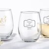 Personalized 9 oz. Stemless Wine Glass - Classic