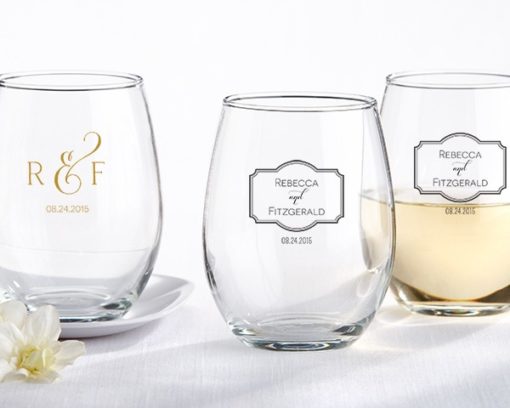 Personalized 9 oz. Stemless Wine Glass - Classic