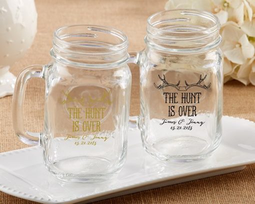 Personalized 16 oz. Mason Jar Mug - The Hunt Is Over