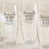 Personalized 9 oz. Stemless Champagne Glass - The Hunt Is Over