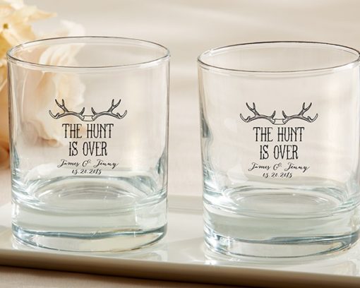 Personalized 9 oz. Rocks Glass - The Hunt Is Over