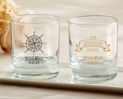 Personalized Rocks Glasses - Travel and Adventure