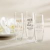 Personalized 9 oz. Stemless Champagne Glass - Mr. & Mrs.