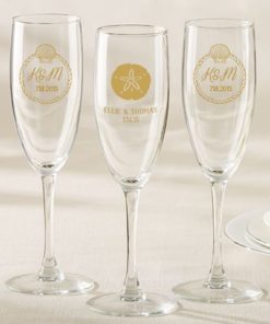 Personalized Champagne Flute - Beach Tides