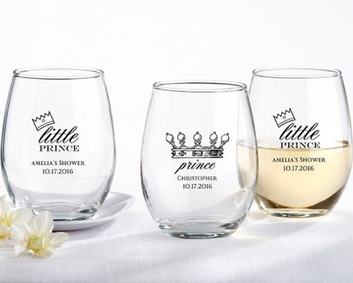Personalized 9 oz. Stemless Wine Glass - Little Prince