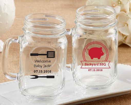 Personalized 16 oz. Mason Jar Mug - BBQ