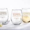 Personalized 15 oz. Wine Glass - Thankful for Wine