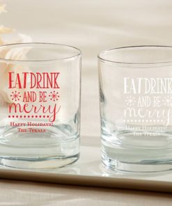Personalized 9 oz. Rocks Glass - Eat, Drink, Be Merry