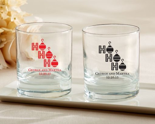 Personalized 9 oz. Rocks Glass - Ho, Ho, Ho